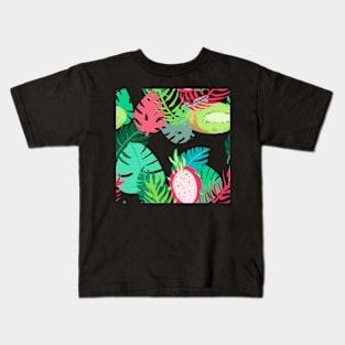 Tropical Leaves and Fruits Kids T-Shirt